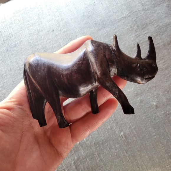 Vintage Wooden Rhino - Picture 7 of 9